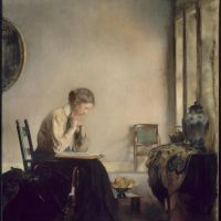 Edmund C. Tarbell Girl Reading 1909 Hand Painted Reproduction