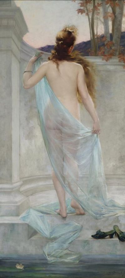 art oil painting reproduction of  Edouard-marie-guillaume Dubufe Diana Leaving Her Bath museum quality handmade