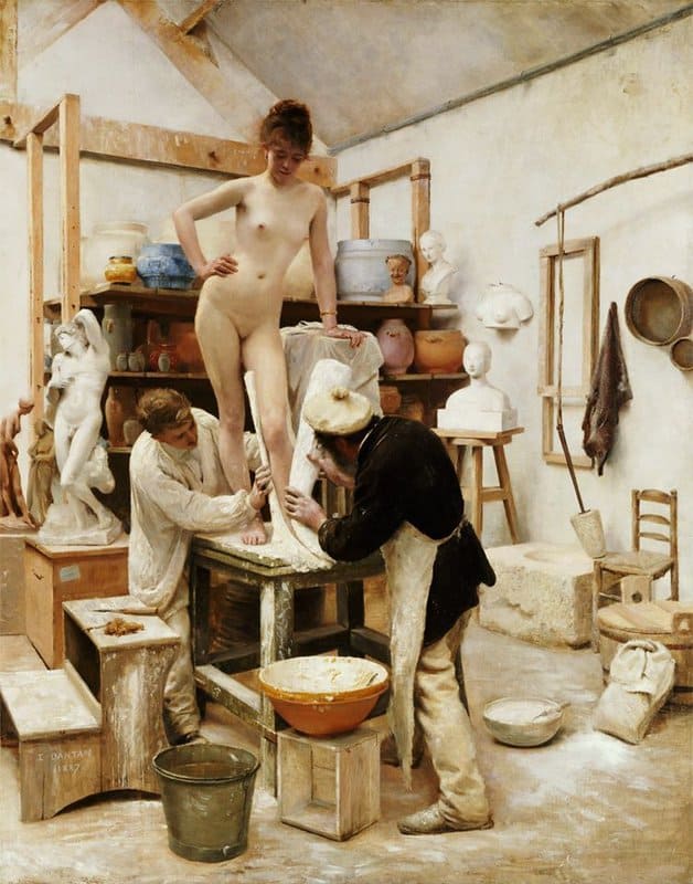 Edouard Joseph Dantan Un Moulage Sur Nature - 1887 museum quality