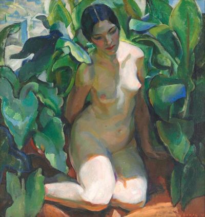 art oil painting reproduction of  Edouard Vysekal A Figure In Shadows 1927 museum quality handmade