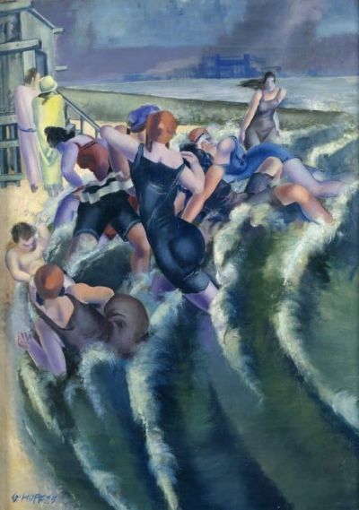 art oil painting reproduction of  Eduard Hopf Bathers At The Elbe 1925 museum quality handmade