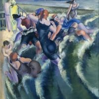 Eduard Hopf Bathers At The Elbe 1925 Hand Painted Reproduction