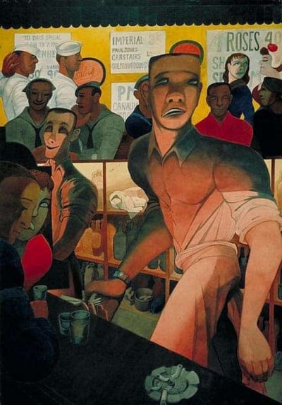 art oil painting reproduction of  Edward Burra Silver Dollar Bar 1953 museum quality handmade