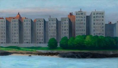 art oil painting reproduction of  Edward Hopper Apartment Houses East River 1930 museum quality handmade