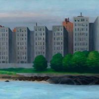 Hopper, Apartment Houses East River 1930 Hand Painted Reproduction