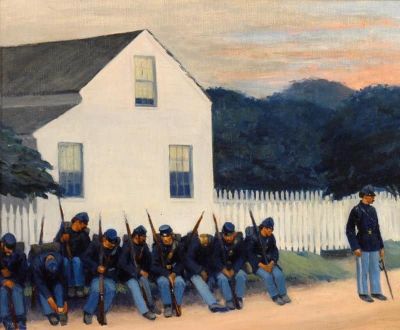 art oil painting reproduction of  Edward Hopper Dawn Before Gettysburg 1934 museum quality handmade
