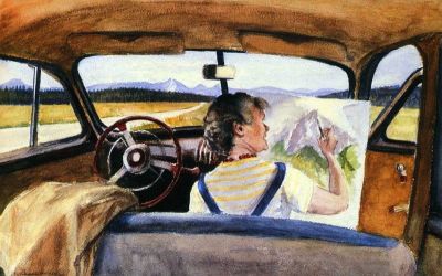 art oil painting reproduction of  Edward Hopper Jo In Wyoming 1946 museum quality handmade
