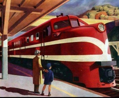 art oil painting reproduction of  Edward Hopper Locomotive - 1944 museum quality handmade