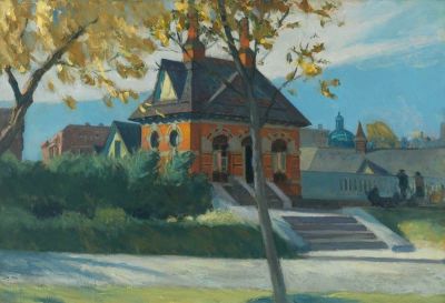art oil painting reproduction of  Edward Hopper Small Town Station museum quality handmade
