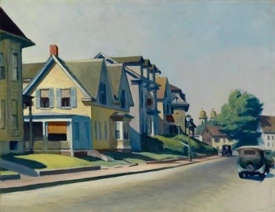 art oil painting reproduction of  Edward Hopper Sun On Prospect Street Gloucester Massachusetts 1934 museum quality handmade