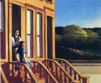 art oil painting reproduction of  Edward Hopper Sunlight On Brownstones 1956 museum quality handmade