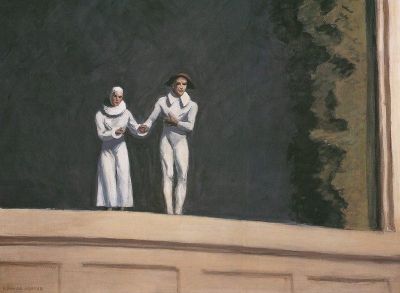 art oil painting reproduction of  Edward Hopper Two Comedians 1966 museum quality handmade