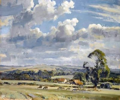 art oil painting reproduction of  Edward Seago A Wiltshire Farm museum quality handmade