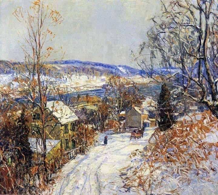 Edward Willis Redfield Winter Snow Scene Coppernose Hill 1910 museum quality