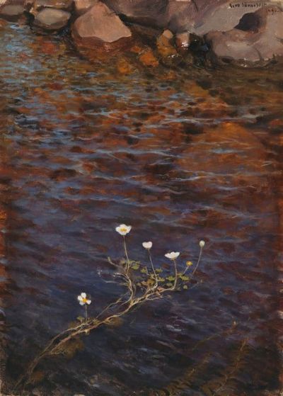 art oil painting reproduction of  Eero Jarnefelt Pond Water Crowfoot - Pond Weed museum quality handmade