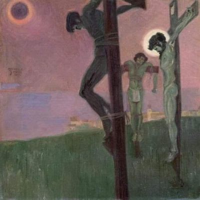 art oil painting reproduction of  Egon Schiele Crucifixion With Darkened Sun 1907 museum quality handmade
