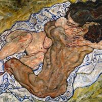Egon Schiele Etreinte - Couple d'Amoureux II Hand Painted Reproduction