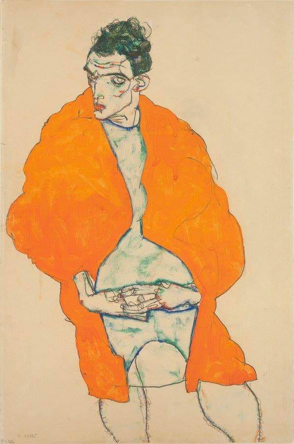 Egon Schiele Figura Masculina De Pie Autorretrato 1914 museum quality