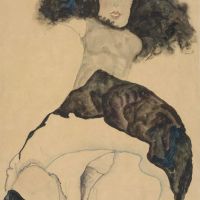 Egon Schiele Girl With Black Hair 1911