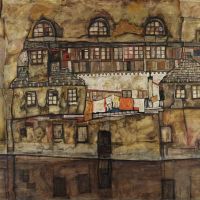 Egon Schiele House Wall On The River 1915
