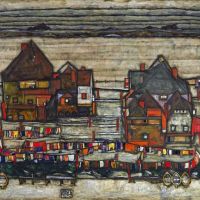 Egon Schiele Houses With Laundry Seeburg 1914