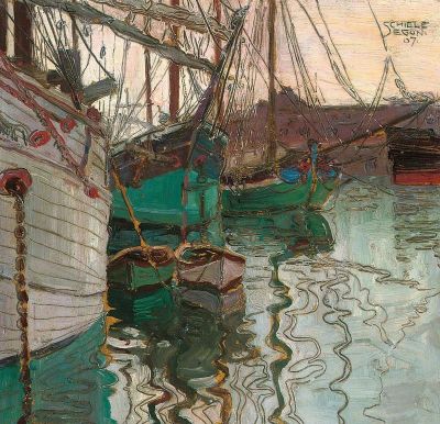 art oil painting reproduction of  Egon Schiele Port Of Trieste - 1907 museum quality handmade