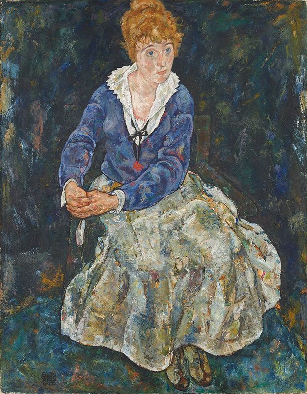 Egon Schiele Portrait Of The Artist S Wife Seated 1918 museum quality