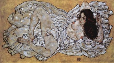 art oil painting reproduction of  Egon Schiele Reclining Woman 1917 museum quality handmade