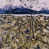 Egon Schiele River Landscape With Two Trees 1913 Hand Painted Reproduction