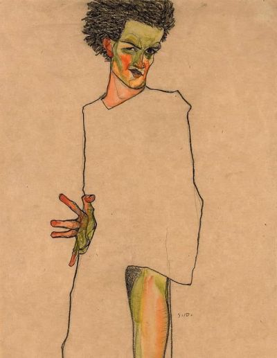 art oil painting reproduction of  Egon Schiele Self Portrait 1910 museum quality handmade