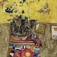 Egon Schiele Still Life With Flowers And Colored Cloths 1911