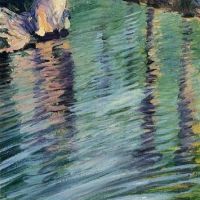 Egon Schiele Trees Mirrored In The Pond 1907