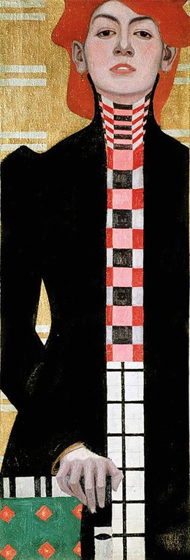Egon Schiele Woman With Red Hair In A Black Coat 1908 museum quality