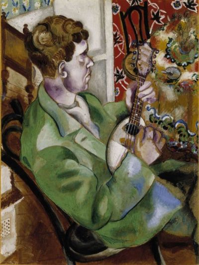 art oil painting reproduction of  Elena Tanakova David Plays The Mandolin museum quality handmade