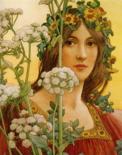 art oil painting reproduction of  Elisabeth Sonrel Our Lady Of The Cow Parsley museum quality handmade