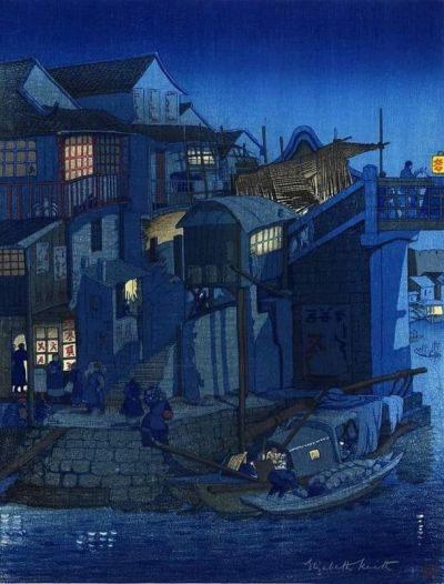 art oil painting reproduction of  Elizabeth Keith Moonlight At Suzhou China - 1924 museum quality handmade