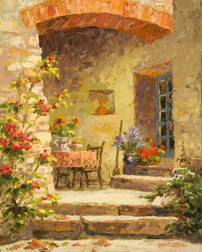 art oil painting reproduction of  Erin Dertner Patio Trasero museum quality handmade