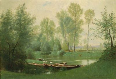 art oil painting reproduction of  Ernest Longfellow The Seine museum quality handmade