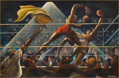 art oil painting reproduction of  Ernie Barnes Aka Punch From The Heavens museum quality handmade