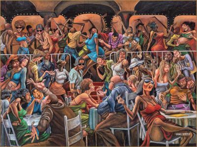 art oil painting reproduction of  Ernie Barnes The Disco 1978 museum quality handmade