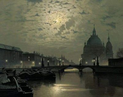 art oil painting reproduction of  Ernst Hugo Lorenz-murowana Swiatlo Ksiezyca Berlin museum quality handmade