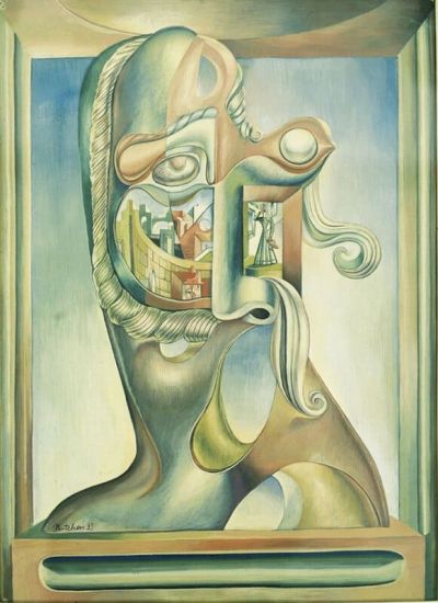 art oil painting reproduction of  Ervand Kochar Man And City.1933 museum quality handmade