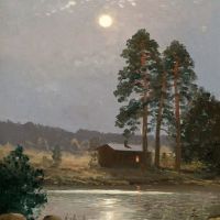 Eugen Taube Moonlit Landscape Hand Painted Reproduction