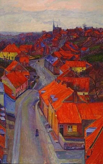 art oil painting reproduction of  Eugene Boch Pueblo En El Borinage 1888 museum quality handmade