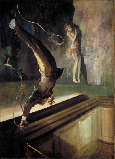 art oil painting reproduction of  Everett Shinn Acrobat Falling 1930 museum quality handmade