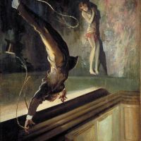 Everett Shinn Acrobat Falling 1930 Hand Painted Reproduction