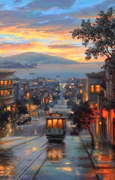 art oil painting reproduction of  Evgeny Lushpin San Francisco museum quality handmade