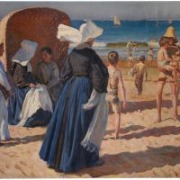 Federico Godoy Castro En La Playa Del Sanatorio De Santa Clara