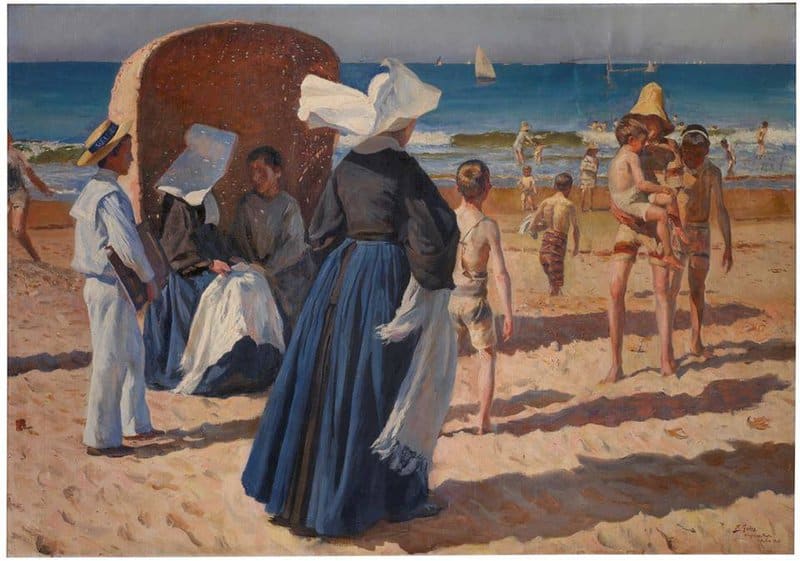 Federico Godoy Castro En La Playa Del Sanatorio De Santa Clara museum quality