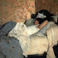 Federico Zandomeneghi In Bed - 1878 Hand Painted Reproduction